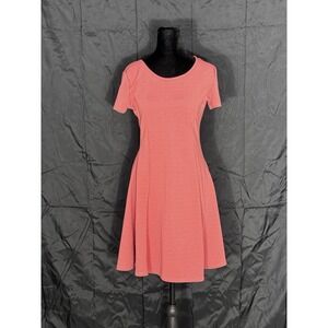 Mady & Nell Women's Large Pink Short Sleeve Fit & Flare A-Line Dress USA Made
